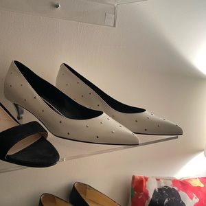 White Céline kitty heels